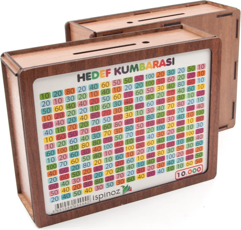 فاجونيك Parabox - 10,000 TL Piggy Bank - Wooden Money Saving Target Box - Gift Products