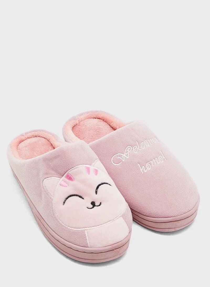 Ginger Welcome Home Cat Bedroom Slippers