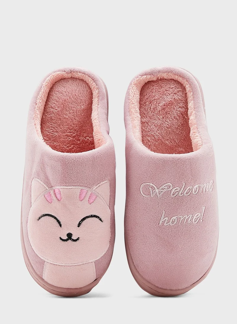 Ginger Welcome Home Cat Bedroom Slippers