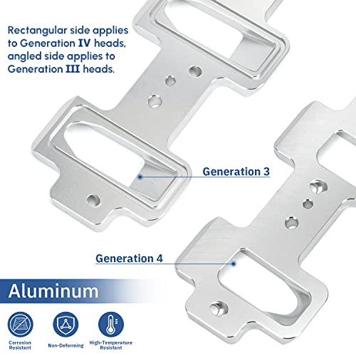 PQY Rectangle Intake Manifold Adapter Plates For LS1 Cathedral Port Cylinder Head to LS3 LSA ZL1 CTS-V Silver - Image 4