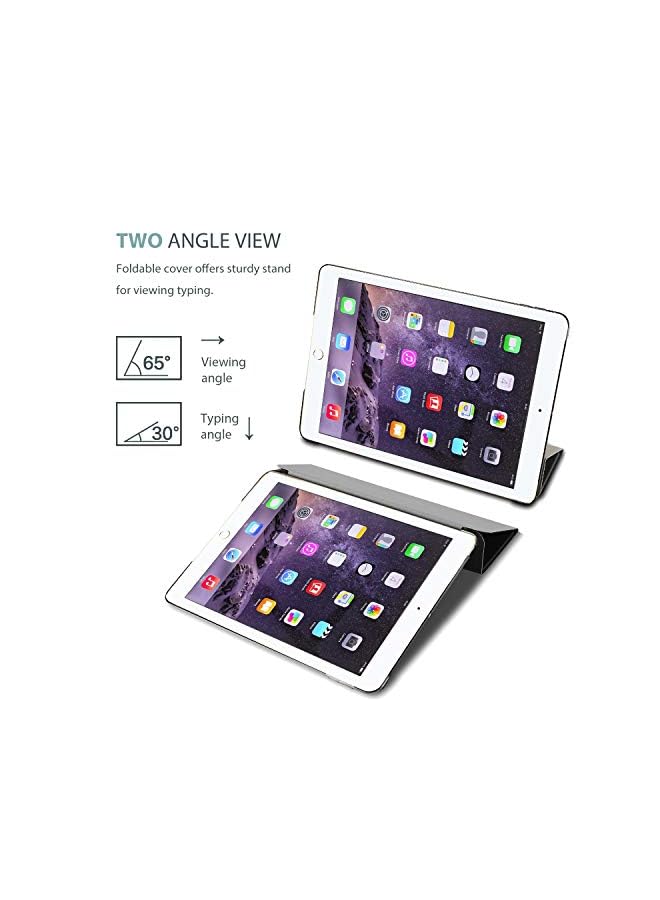 Procases Smart Case For Ipad Air 2 (2014 Release), Ultra Slim Lightweight Stand Protective Case Shell With Translucent Frosted Back Cover For Apple Ipad Air 2 (A1566 A1567) -Black - Image 4