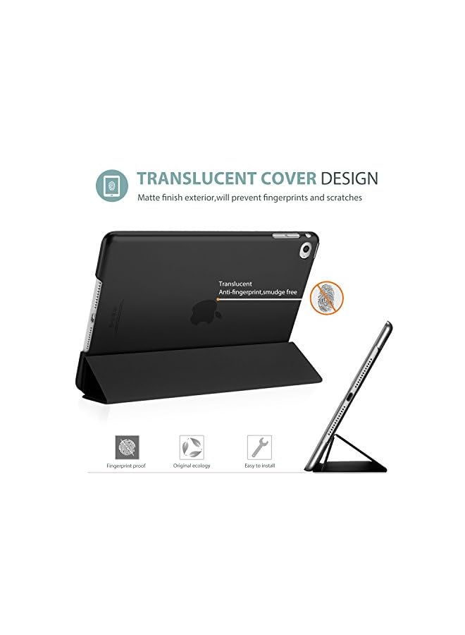 Procases Smart Case For Ipad Air 2 (2014 Release), Ultra Slim Lightweight Stand Protective Case Shell With Translucent Frosted Back Cover For Apple Ipad Air 2 (A1566 A1567) -Black - Image 2