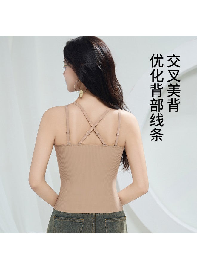 Ordifen Seamless Backless Bra With Padded Inserts For Women, Layering Camisole Tank Top - Image 5