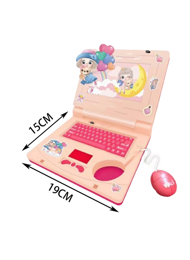 Pink Children'S Exploration Toy Laptop Educational Learning Computer, Children'S Educational Interactive Computer With Keyboard And Mouse  - Image 2