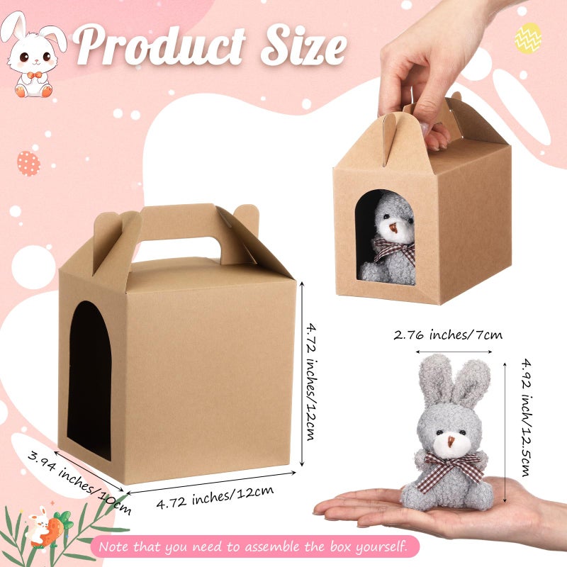 LaRandom 20 Set Adopt a Pet Party Favors Includes Easter Mini Stuffed Animals Kraft Paper Box for Adopt a Pet Theme Birthday Party (Rabbit,Warm Color) - Image 2