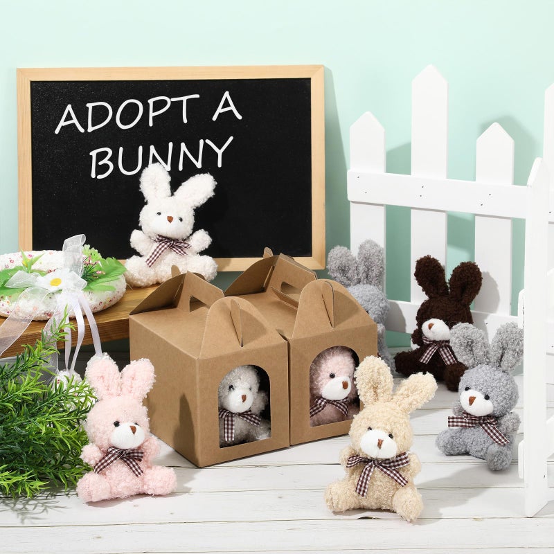 LaRandom 20 Set Adopt a Pet Party Favors Includes Easter Mini Stuffed Animals Kraft Paper Box for Adopt a Pet Theme Birthday Party (Rabbit,Warm Color) - Image 5