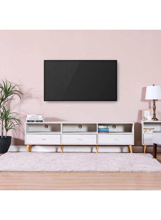 DANUBE HOME Patterson Tv Unit Upto 60 Inch Tv Entertainment Modern Design Wall Unit Furniture Tv Stand For Living Room Bedroom Tv Unit Rack 180x40x50 cm Light Oak  - Image 1