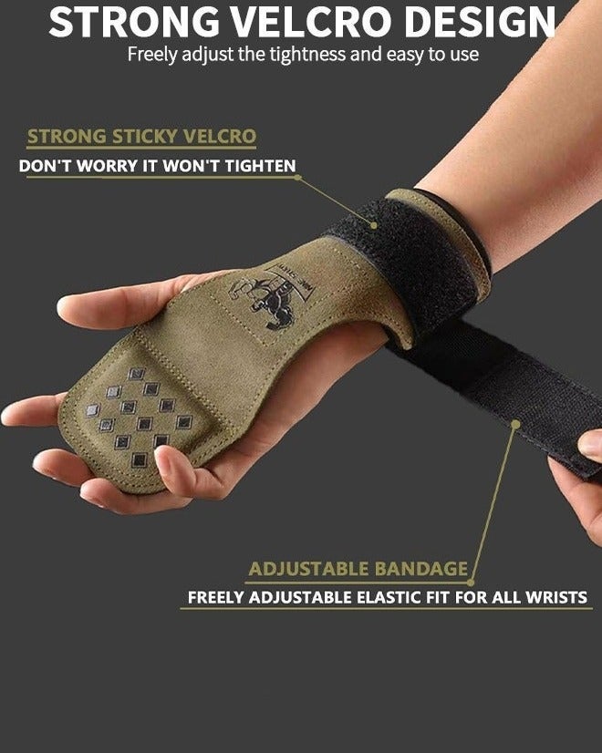 Weightlifting Wrist Gloves, Wraps Hooks Wrist Straps for Weightlifting, Maximum Grip Support Weight Lifting Grips Gloves for Gym Exercise Wrist Support Brace - Image 5