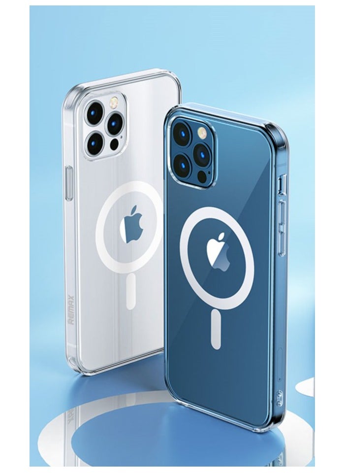 REMAX - MagSafe Magnetic case for iPhone 15pro charging, Click and Charge, Transparent and Clear, Non-yellowing, Shockproof, Eco-friendly materials, Scratch-resistant, Thin - Image 1