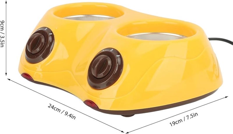 Electric Chocolate Fondue Melting Machine Pot Double Kitchen Tool Yellow 110 240V US Plug - Image 5