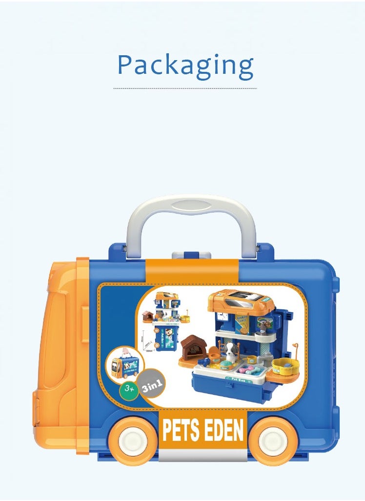 BOWA - 32 Pcs Pet Care Playset in Bus Theme for kids - Image 1