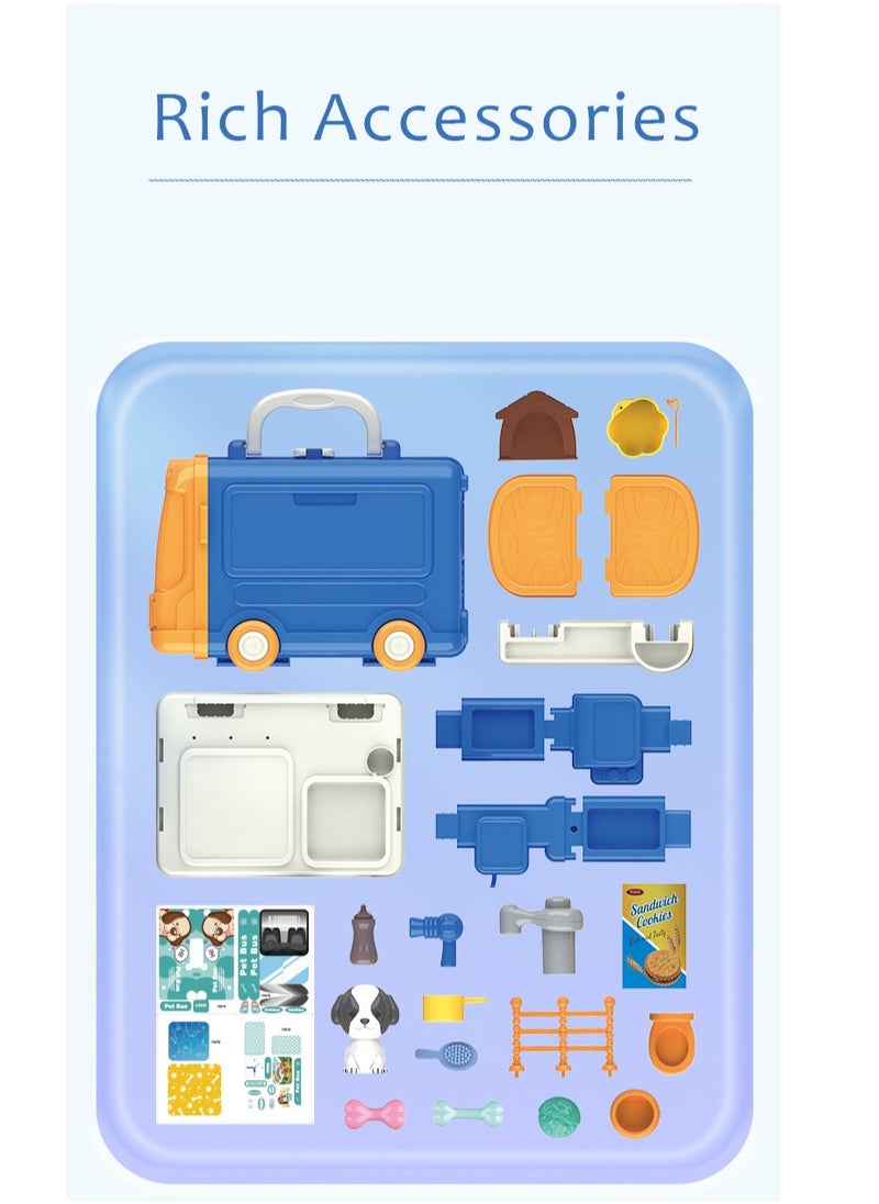 BOWA - 32 Pcs Pet Care Playset in Bus Theme for kids - Image 1