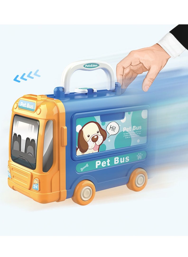 BOWA - 32 Pcs Pet Care Playset in Bus Theme for kids - Image 1