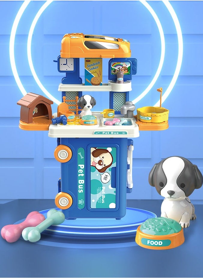 BOWA - 32 Pcs Pet Care Playset in Bus Theme for kids - Image 1