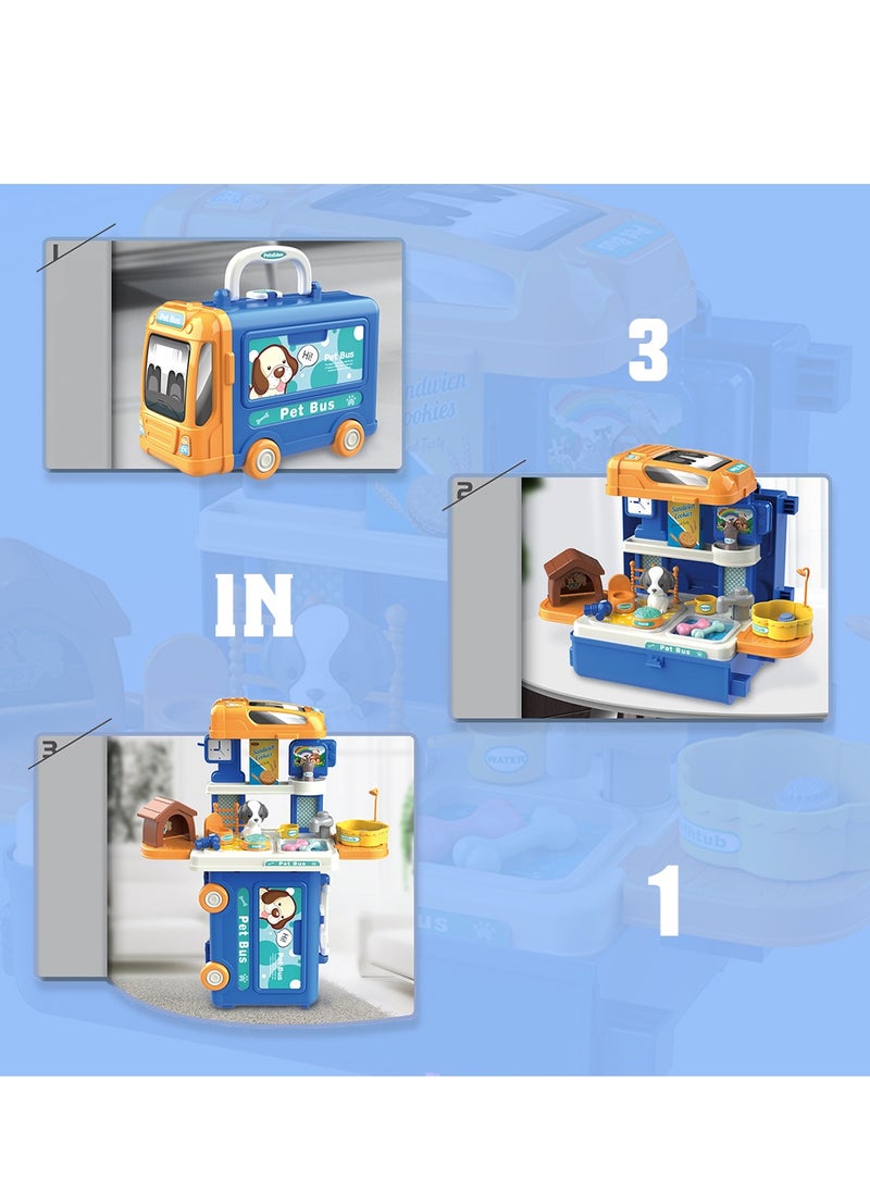 BOWA - 32 Pcs Pet Care Playset in Bus Theme for kids - Image 1
