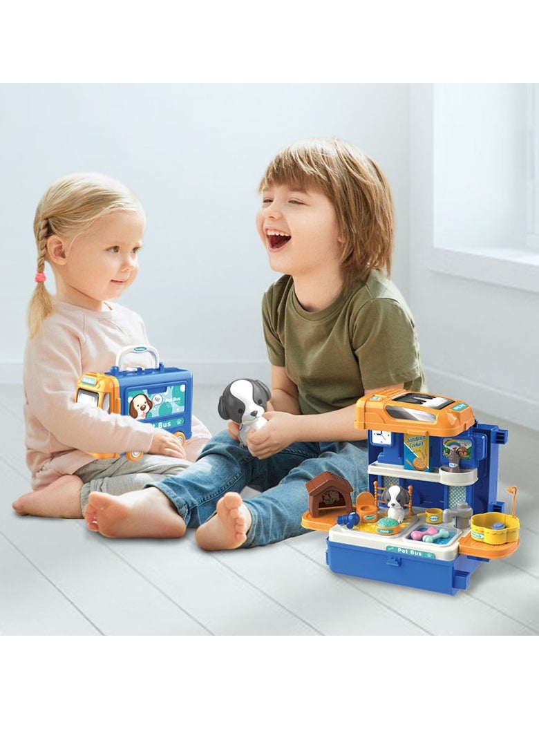 BOWA - 32 Pcs Pet Care Playset in Bus Theme for kids - Image 1