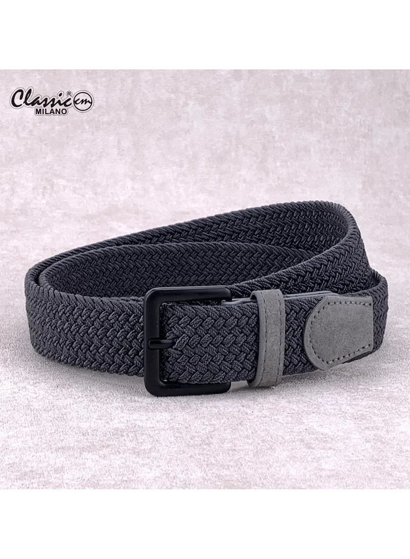 Classic Milano Braided Cotton Elastic Stretch Belt for Men & Women, Woven Canvas Web Belt with Gift Box, Adjustable Men's Belt | Full Length: 110CM (Free Size - Fits up to the waist of 40 Inches / 100 CM)