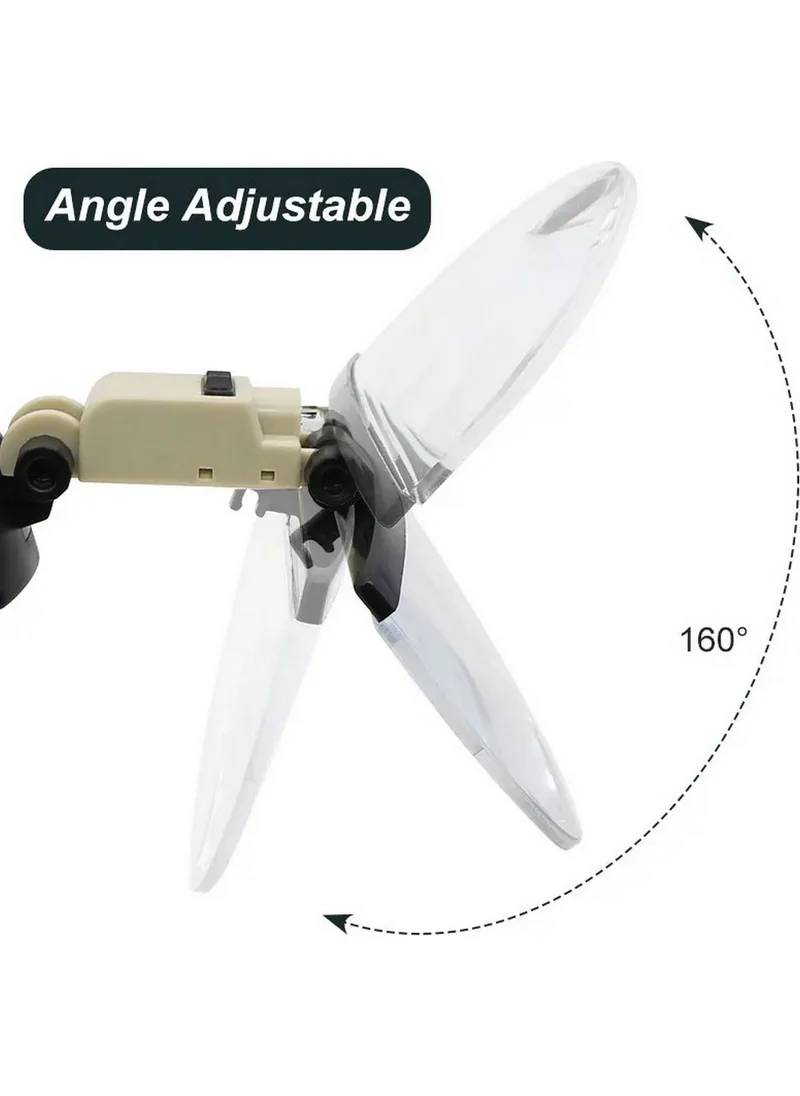باركوفيكس Lighted Head Magnifier Helmet Magnifier LED Lighted Headband Magnifier Glasses Loupe Head Magnifier