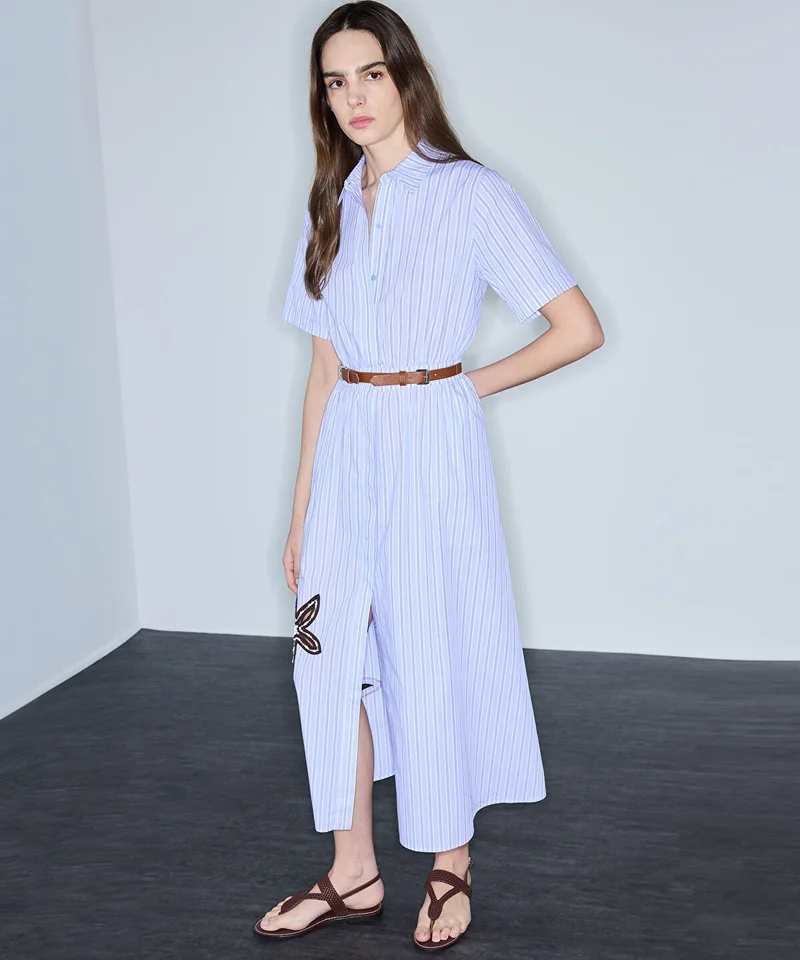 Ipekyol Contrast-Belted Embroidered Dress