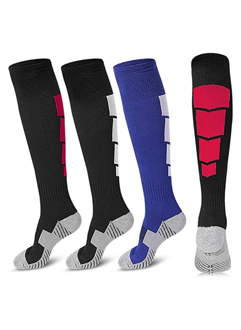 SYOSI - Soccer Socks, Sport Knee High Socks Over The Calf Compression Athletic Socks for Mens and Women Running Training Football Thickening Keep Warm Sock for Soccer, Basketball, Uniform, 3 Pairs - Image 1