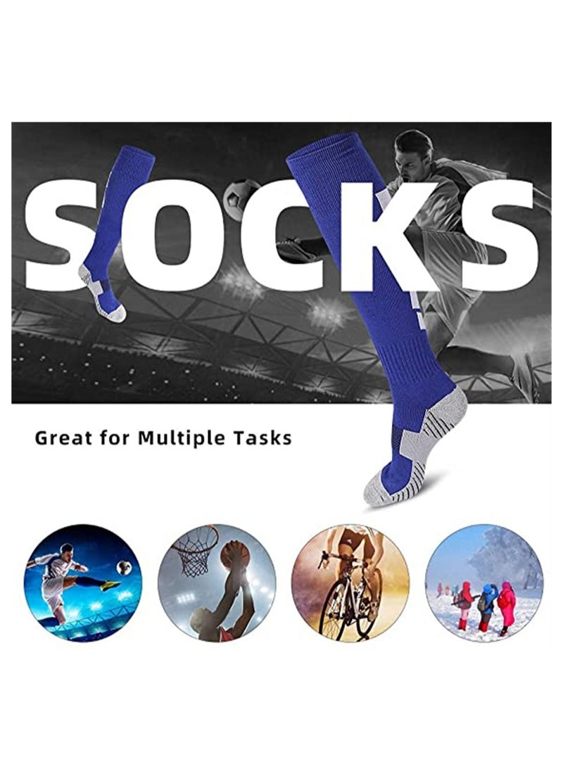 SYOSI - Soccer Socks, Sport Knee High Socks Over The Calf Compression Athletic Socks for Mens and Women Running Training Football Thickening Keep Warm Sock for Soccer, Basketball, Uniform, 3 Pairs - Image 1