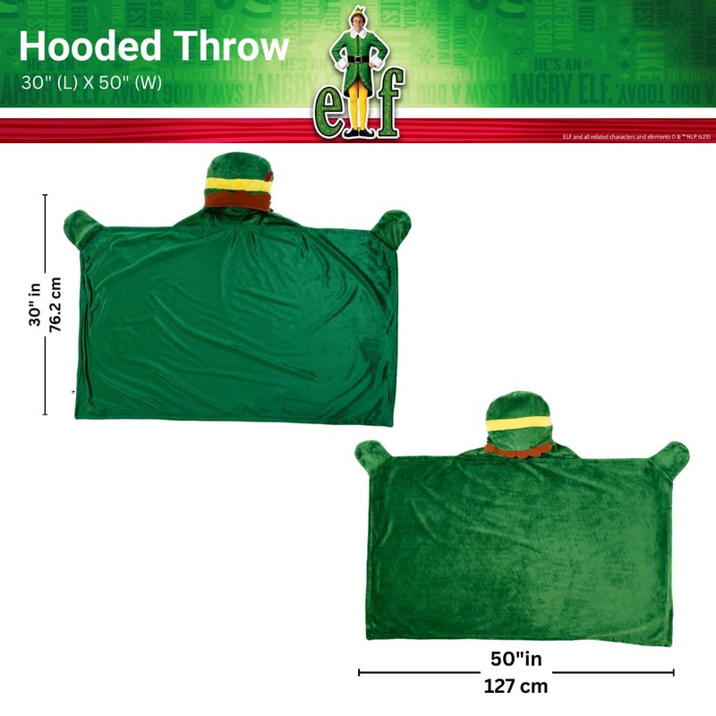 Franco Franco Elf The Movie Buddy Holiday Christmas Kids Bedding Soft Cozy Hooded Throw Blanket  30 in x 50 in  (Officially Licensed Product)  - Image 3