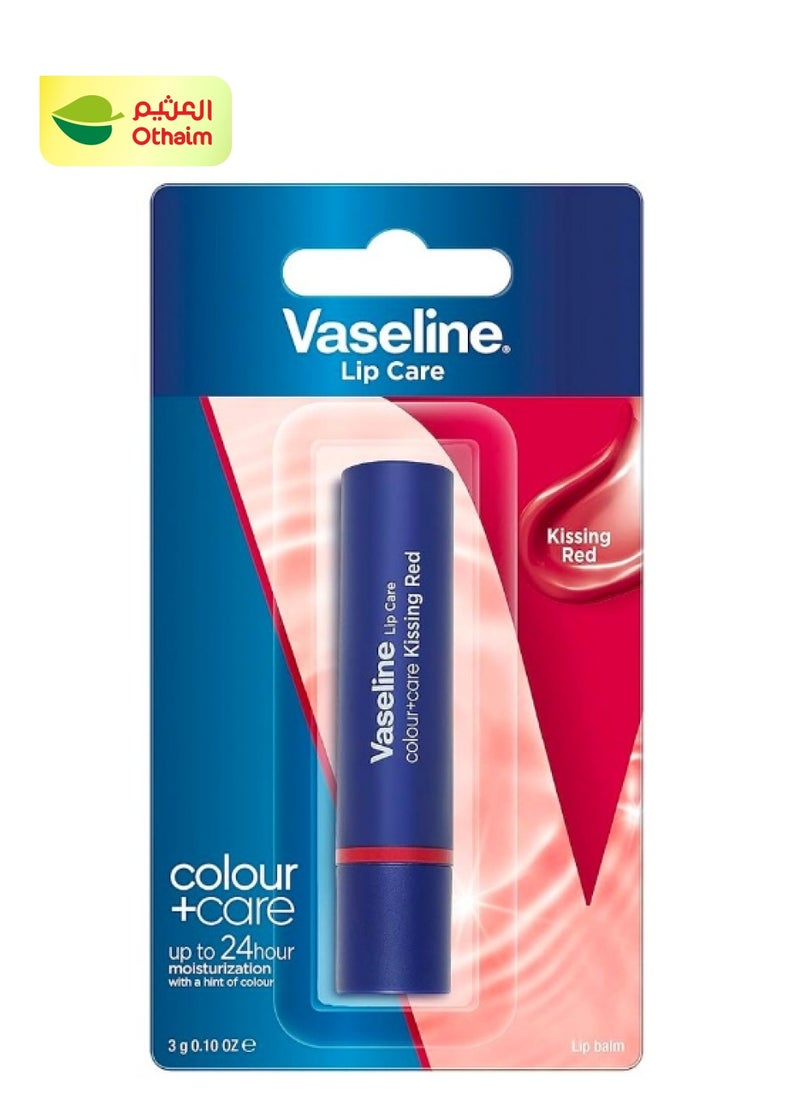 Vaseline فازلين لون ورعاية علاج الشفاه ، أحمر قبلة ، 3 جرام 