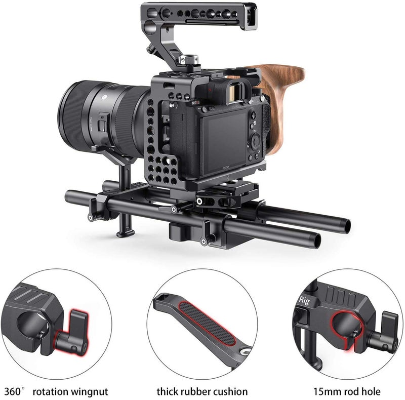 SmallRig 15mm Long Lens Support, 53.5mm Height Adjustable Lens Bracket for DSLR Camera Shoulder Rig - BSL2681 - Image 5