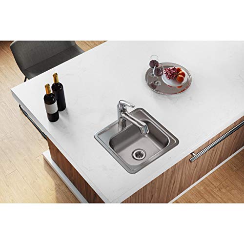 Elkay D11515 Dayton 15" Drop In Single Basin Stainless Steel Kitchen Sink - 3 Faucet Holes - Image 2
