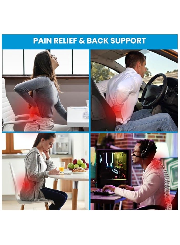 QUTOOL Lumbar Support Pillow for Office Chair, Back Support Pillow for Car, Computer Gaming Chair, Recliner Memory Foam Back Cushion for Pain Relief Improve, Ergonomic Design Orthopedic Backrest for Lower Back Pain Relief Posture, Mesh Cover Double Adjustable Straps, Black - Image 3