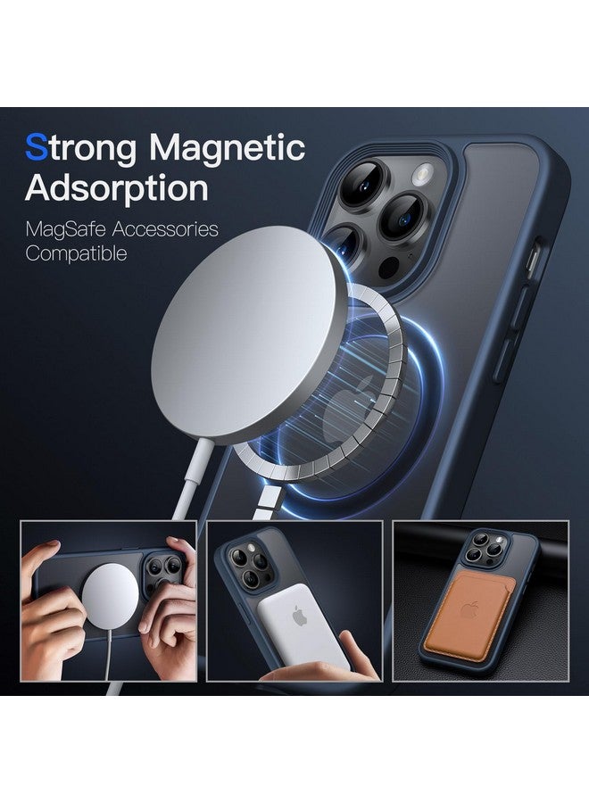 Jetech JETech Magnetic Case for iPhone 14 Pro Max 6.7-Inch Compatible with MagSafe, Translucent Matte Back Slim Shockproof Phone Cover (Storm Blue)  - Image 2