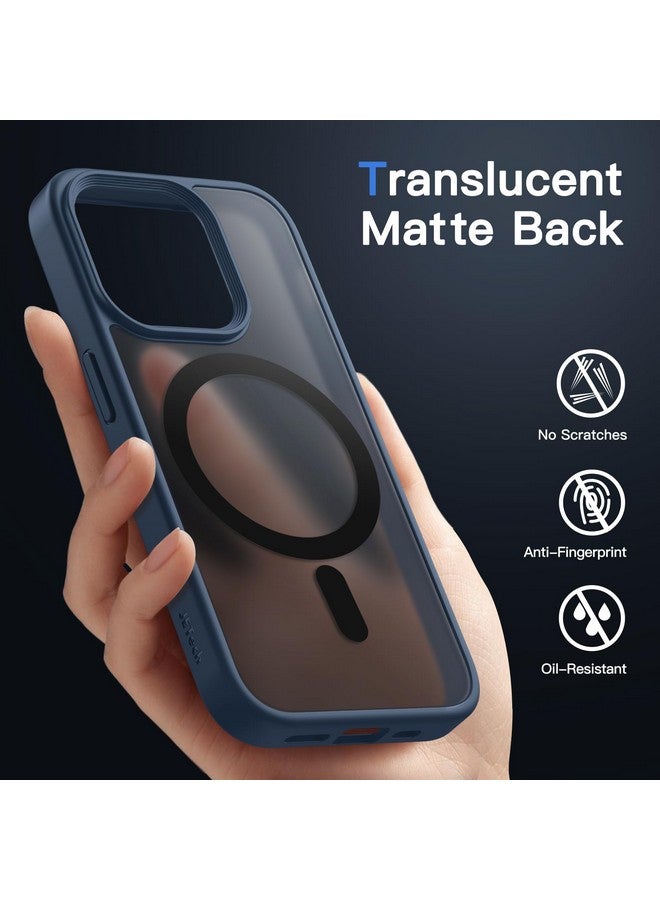 Jetech JETech Magnetic Case for iPhone 14 Pro Max 6.7-Inch Compatible with MagSafe, Translucent Matte Back Slim Shockproof Phone Cover (Storm Blue)  - Image 3