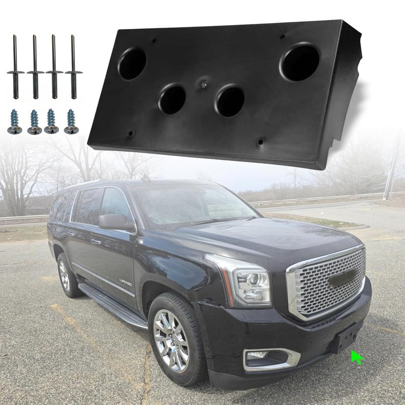 Front License Plate Frame for GMC YukonYukon XL 2015 2016 2017 2018 2019 2020 Front Bumper License Plate Holder Mounting Bracket Cover Replace 22948151 GM1068159