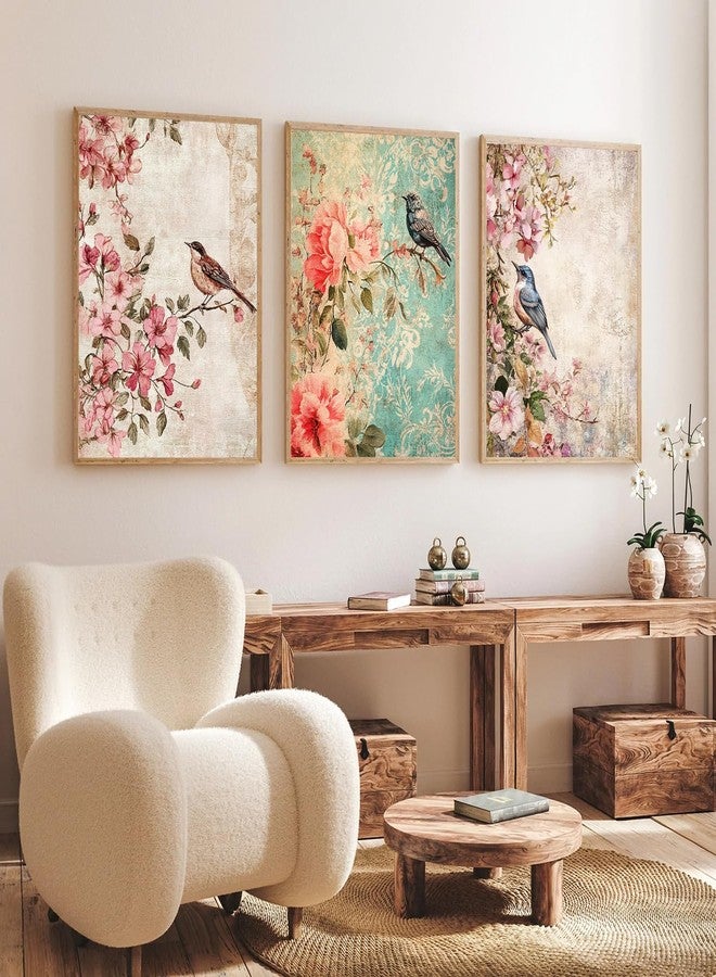 Gamya Big Birds Aesthetic Framed Posters Wall Decor Paintings For Living Room, Bedroom/Big Paintings For Wall Decoration (14x18 Inches) Set of 3 (Combo 4) - Image 1