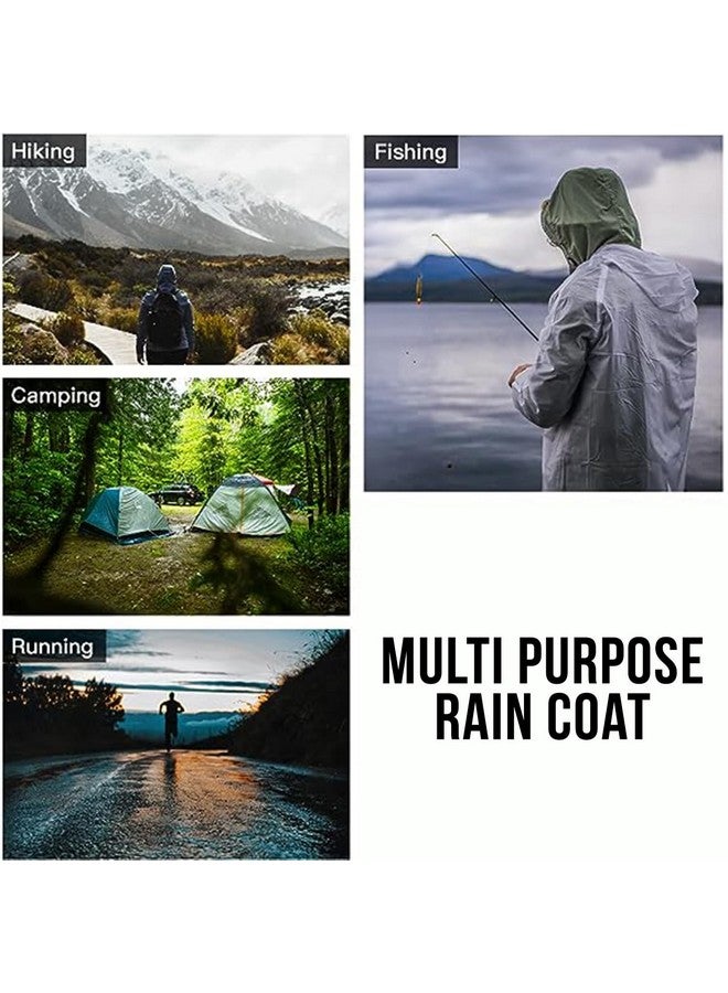HACER Poncho Raincoat Waterproof Rainwear Adult Lightweight Hooded Unisex Cape for Hiking Camping Emergency- Khaki - Image 5