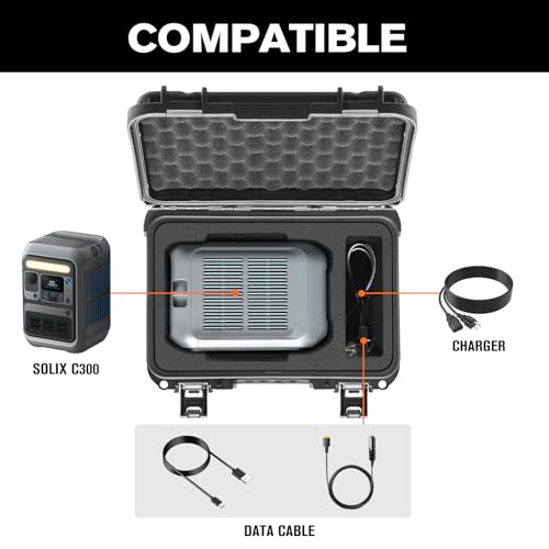 LUGECASE Hard Case for Anker Solix C300 - Portable Solar Generator Hard Shell Case: Waterproof Travel Carrying Storage Box for Anker Power Bank Solix C300 Power Bank Station - for Outdoor Campers & Adventurers - Image 2