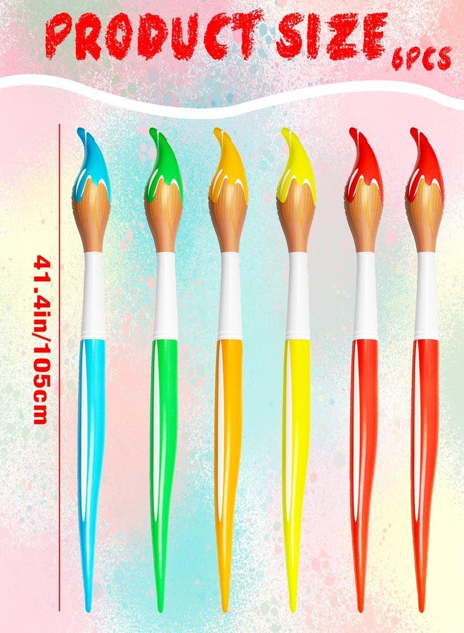 Demonwer 6 Pcs 41.4 Inch Giant Inflatable Paint Brush Large Blow up Paintbrushes Colored Inflatable Paintbrushes Art Paint Brushes Balloon Prop Kit for School Classroom Events and Birthday Party Decorations - Image 2