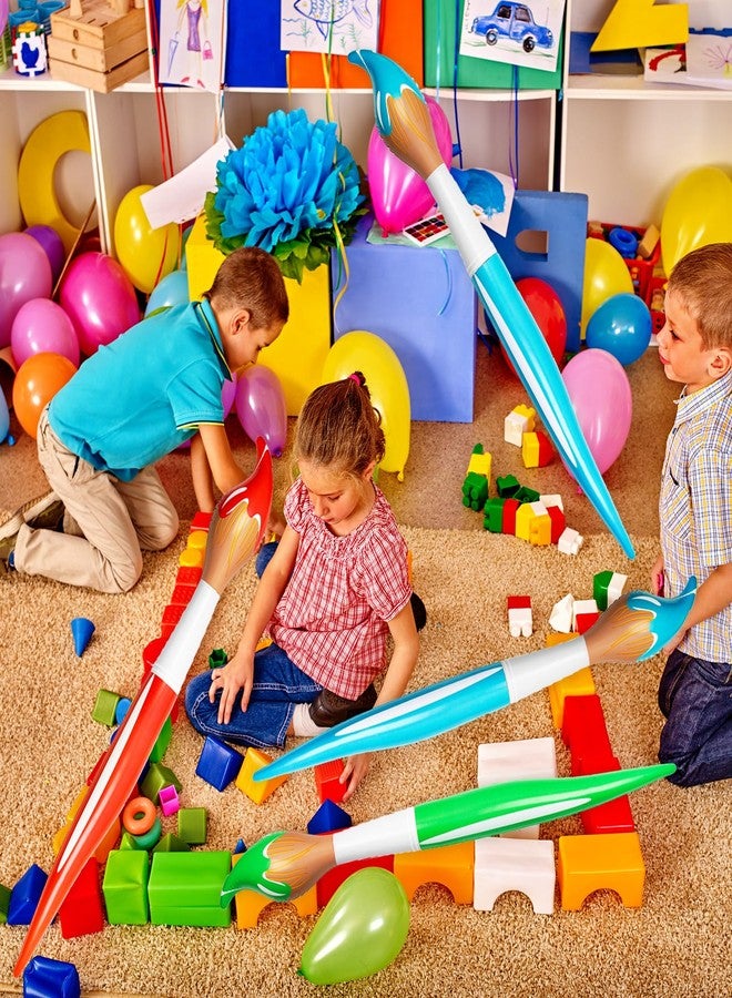 Demonwer 6 Pcs 41.4 Inch Giant Inflatable Paint Brush Large Blow up Paintbrushes Colored Inflatable Paintbrushes Art Paint Brushes Balloon Prop Kit for School Classroom Events and Birthday Party Decorations - Image 4