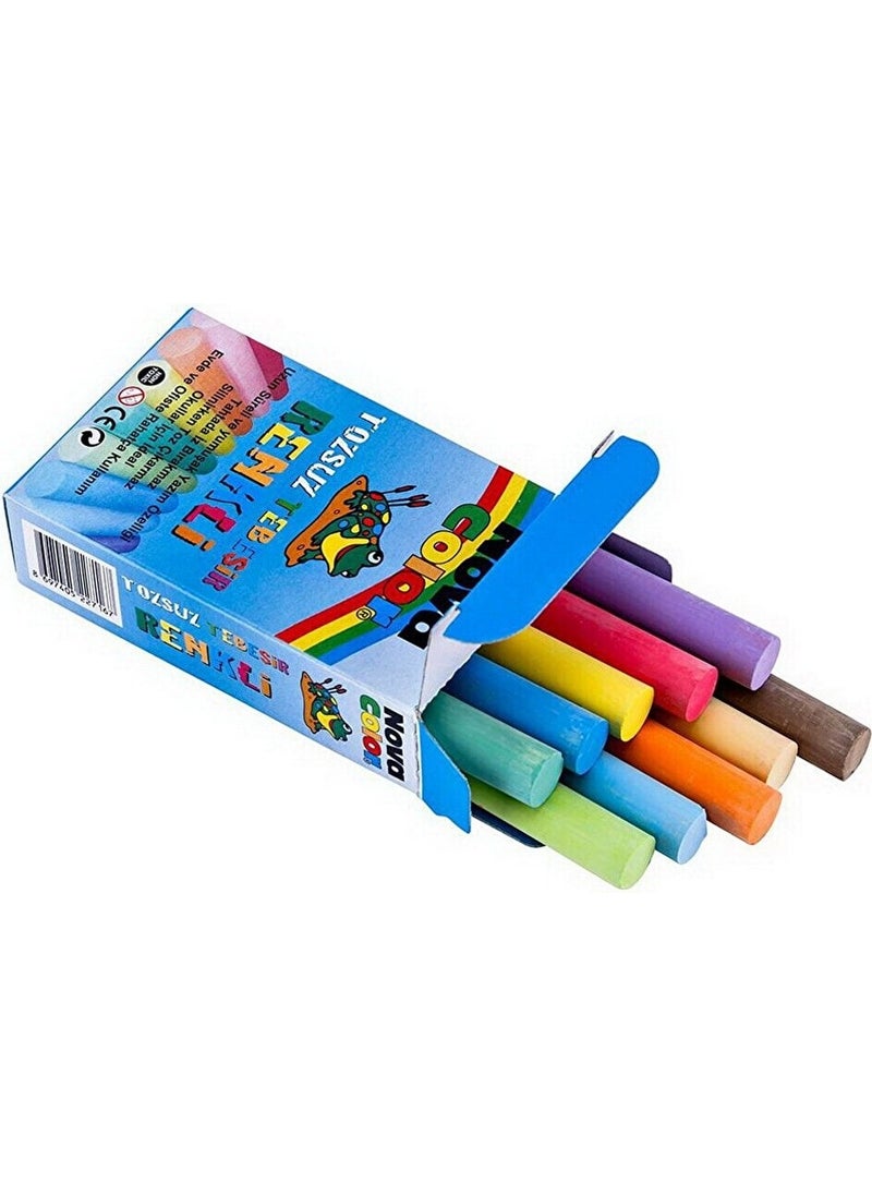 Nova Color - Colored Dust-free Chalk 10 Pack Nc-4111 - Image 1