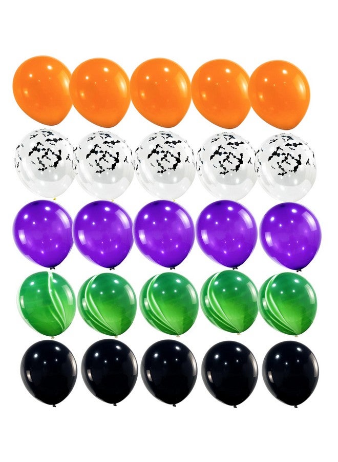 Qian's Party Halloween Party Decorations/Halloween Birthday Party Decorations Hocus Pocus Trunk Or Treat Car Decorations Halloween Balloons 25Pcs Purple Green Orange Black Bat Balloons (Orange Purple Green) - Image 4