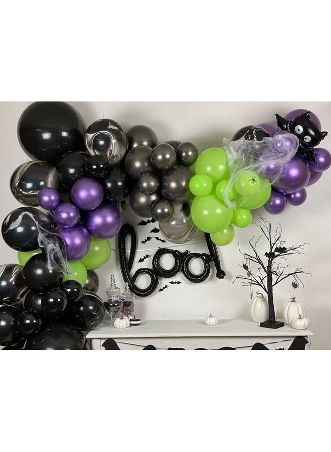 Qian's Party Halloween Party Decorations/Halloween Birthday Party Decorations Hocus Pocus Trunk Or Treat Car Decorations Halloween Balloons 25Pcs Purple Green Orange Black Bat Balloons (Orange Purple Green) - Image 3