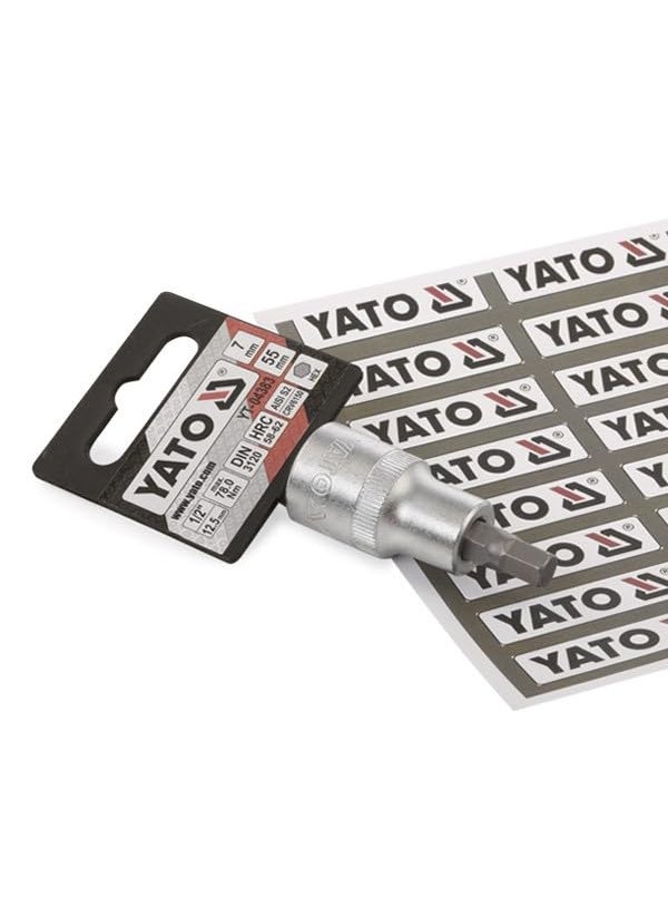 Yato Yato YT04383 7mm x 50mm Socket Bit for 12 Drive S2 Steel Chromium Plated Home Mechanical Tool  - Image 2