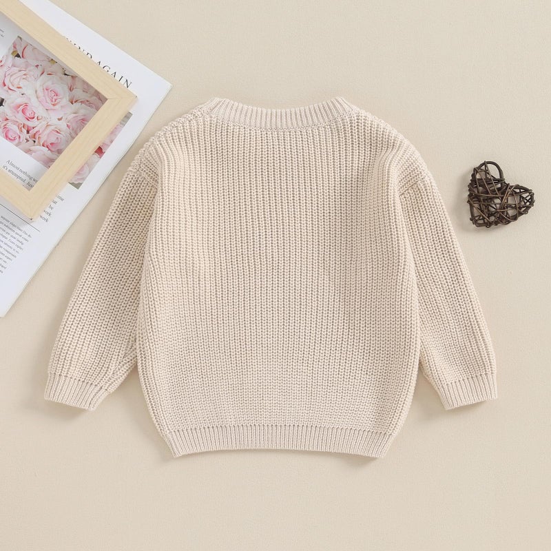 Gureui Baby Boy Girl 0-3 Months Heart Knit Oversized Sweater Newborn Fall Winter Pullover Outfit - Image 3