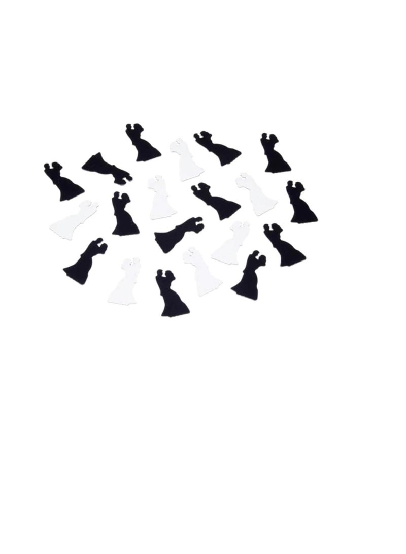 العروس والعريس حلويات أبيض وأسود - Image 2