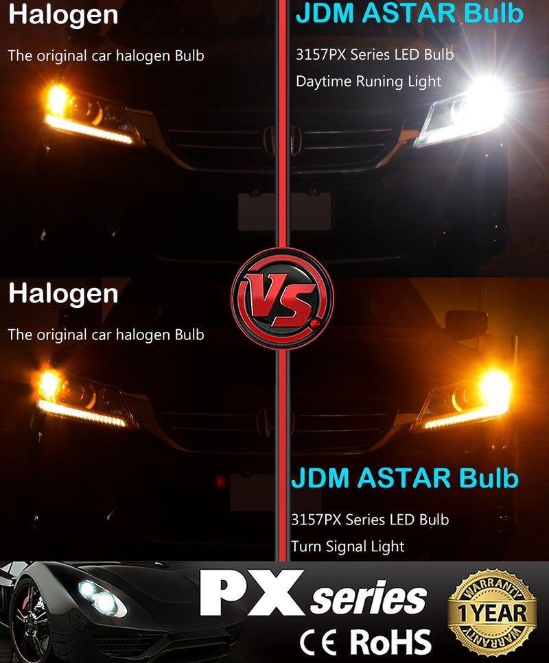 JDM ASTAR Extremely Bright PX Chipsets White/Yellow 3157 3155 3457 4157 Switchback LED Bulbs For Turn Signal Lights - Image 2