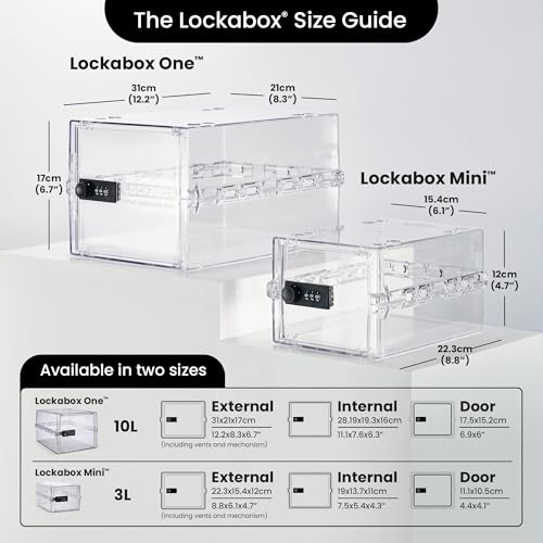 Lockabox Mini™ | Small Lock Box with Combination Lock (Half Letter Sized) | Mini Lockable Box for Small Medicines, Snacks & Mobile Phones | External Size 8.8 x 6.1 x 4.7 Inches (Crystal) - Image 5