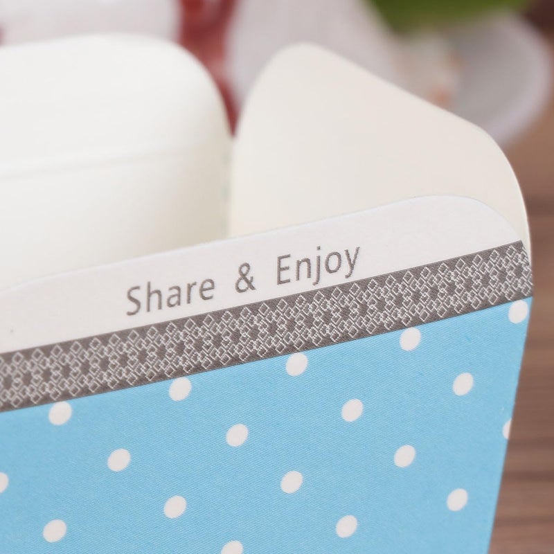 100 Pcs Blue Polka Dot Square Cupcake Liners Disposable Heat Resistant Baking Cups - Image 4