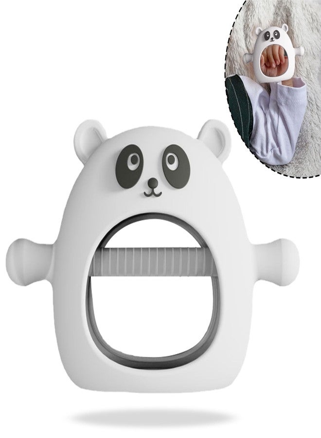 DaKos Teether, Soother for New Born, teether and Soother for Baby, Baby Mitten Teether, Baby Chew Toys for Sucking Needs, Sensory Teether Toy (Animal Shaped Panda, White) - Image 2
