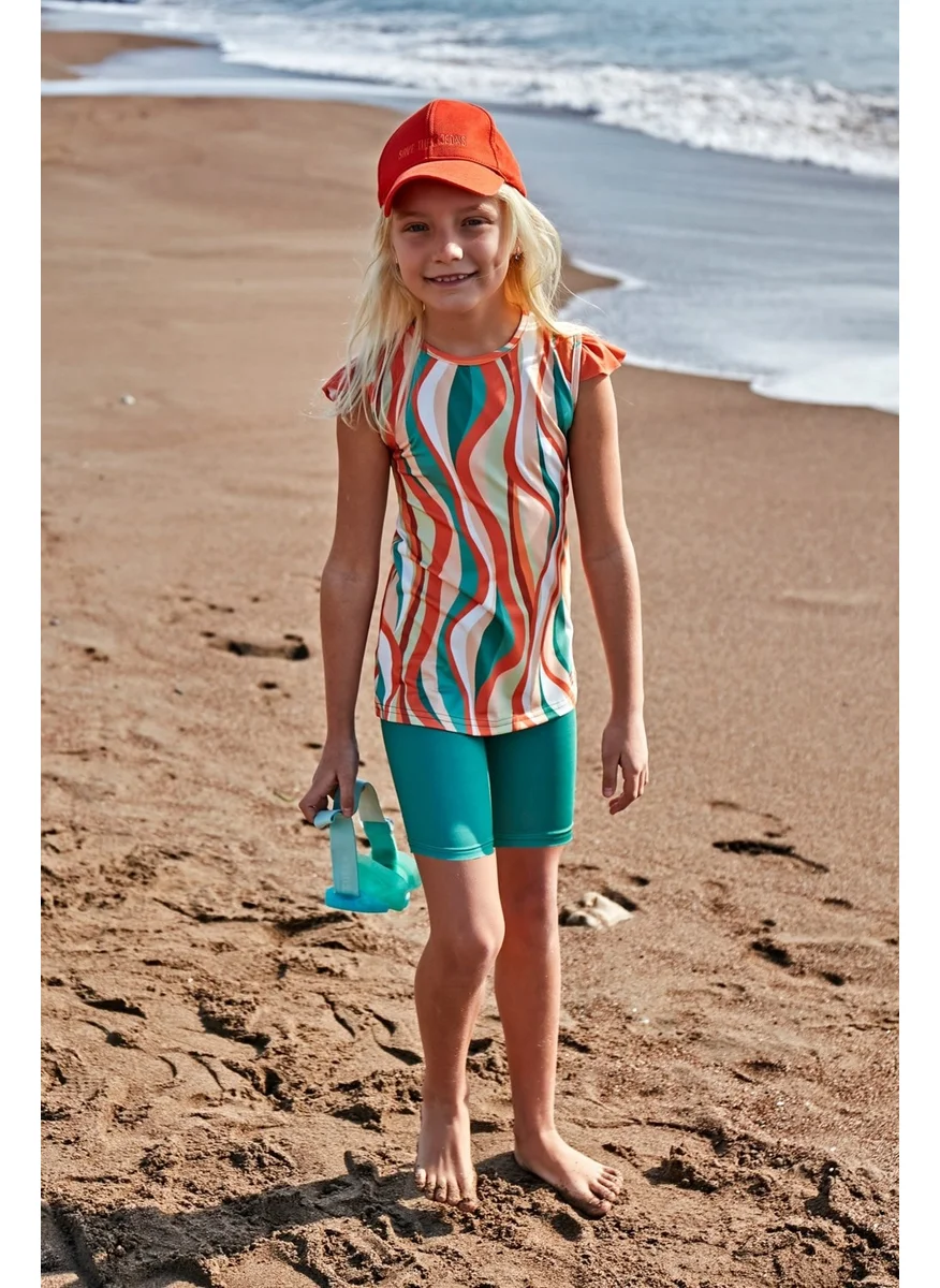 مارينا Lycra Colorful Girl's Swimsuit K2406