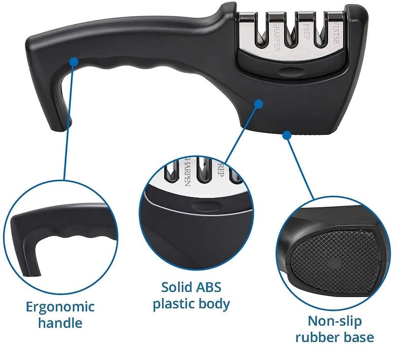 13 SOEME Advanced Manual 3 Stage Kitchen Knife Sharpener Tool Kit Self Knives Shaping Upgraded Knife Sharpener Tool - Image 2